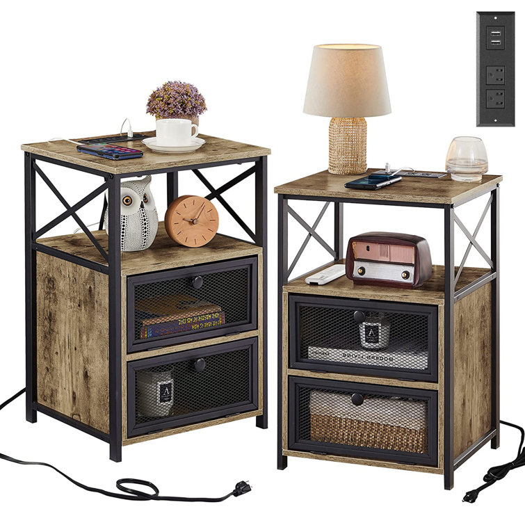 Trent Austin Design® Nightstand Set With Charging Station End Side